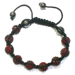 Bracelet, polymer clay beads paved mid-east rhinestone, 10mm dia, approx 7-9 Inch length [RBCH80]