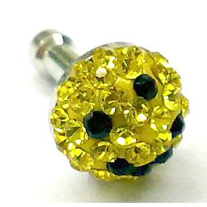 Earphone Jack Dust Cap Plug, fimo with mideast rhinestone, 9x16mm [RBCH98]