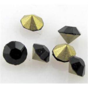 middle-east Rhinestone, crystal diamond, black, 1.9-2.0mm dia, 144pcs per gross [RBDD01-SS65]