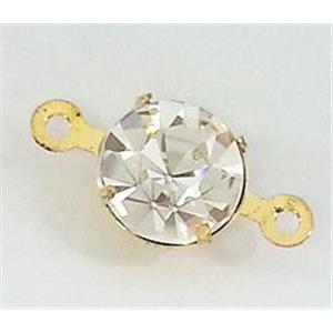 Rhinestone connector, mideast rhinestone, gold, 8mm dia [RBPD33-8MM]