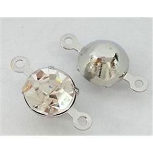 Rhinestone connector, mideast rhinestone, platinum plated, 6mm dia [RBPD34-6MM]