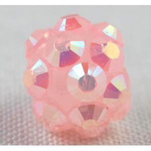 Round crystal rhinestone bead, pink AB color, 22MM dia [RSBARB013-22MM]
