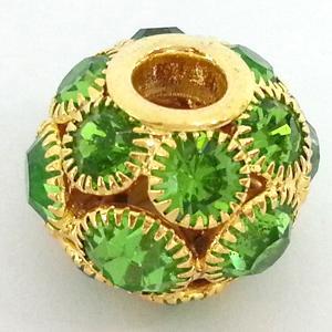 Round mideast rhinestone bead, gold, 20mm dia [RSBARB052]