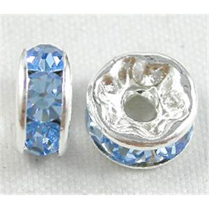 Rondelles Middle East Rhinestone Beads with Silver Plated, 8mm dia [RSBARD13SP-8MM]