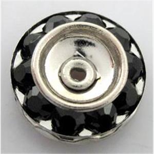 rondelle rhinestone, mideast rhinestone, platinum plated, 15mm dia [RSBARD37-15MM]