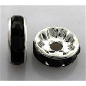 Rondelle Mideast Rhinestone Beads, platinum plated, 8mm dia [RSBARD39-8MM]