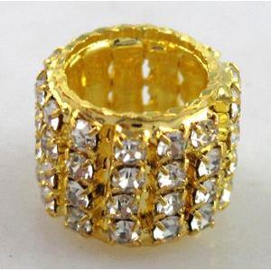 Rondelle Mideast Rhinestone Beads, copper, 13mm dia, 8mm hole [RSBARD49]