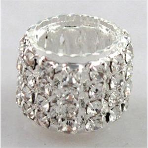 Rondelle Mideast Rhinestone Beads, copper, silver, 13mm dia, 8mm hole [RSBARD51]