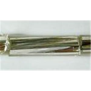 silver color Pony Beads twist bugles 3 inch inch, 6mm length, 1.5mm diameter [SEBM34-T]