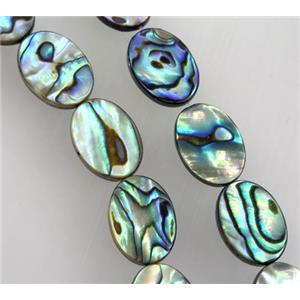 Paua Abalone shell bead, flat oval, 13x18mm, 22pcs per st [SHEAB05]