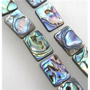 Paua Abalone shell bead, rectangle, 13x18mm, 22pcs per st [SHEAB06]