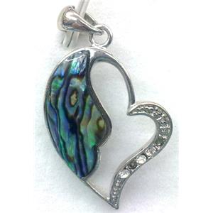 Paua Abalone shell pendant, mxied, 26x38mm [SHEAB23]