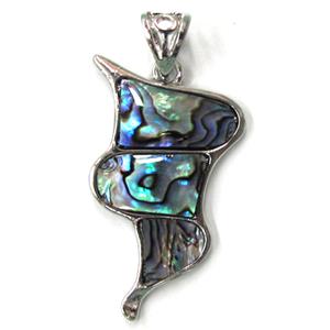 Paua Abalone shell pendant, mxied, 25x41mm [SHEAB29]