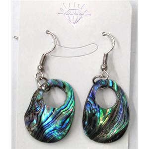 Paua Abalone shell earring, GoGo, mxied, 19x26mm [SHEAB44]