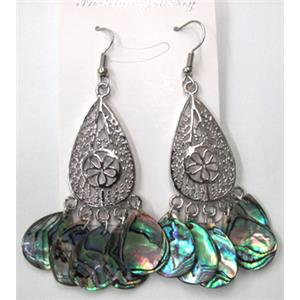 Paua Abalone shell earring, mxied, 13x18mm [SHEAB47]