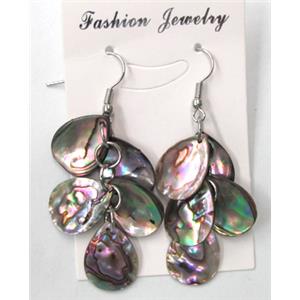 Paua Abalone shell earring, mxied, 13x18mm [SHEAB49]