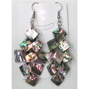 Paua Abalone shell earring, mxied, approx 10x10mm [SHEAB50]