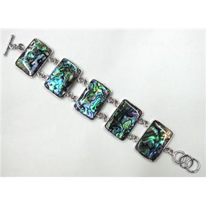 Paua Abalone shell bracelet, mxied, 22x32mm, approx 8 inch(20cm) length [SHEAB55]