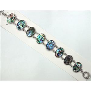 Paua Abalone shell bracelet, mxied, 15x20mm, approx 8 inch(20cm) length [SHEAB57]