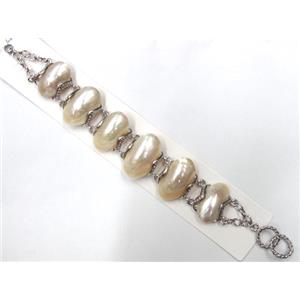 Moter of Pearl, bracelet, mxied, 18x27mm, approx 8 inch(20cm) length [SHEAB59]