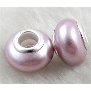 pearlized shell beads, rondelle, Purple, approx 14mm dia, hole:5mm [SHEBB01C05]