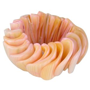 freshwater shell bracelet, stretchy, pink, 40mm wide,75mm diameter [SHEBR09]