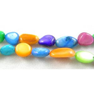 32 inches strin gof freshwater shell beads, chip, freeform, mixed color, (4-6)x9mm,32 inch length [SHECF04]