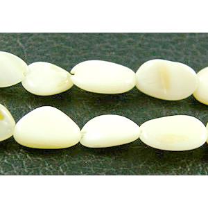 32 inches string of freshwater shell beads, freeform, white, about 5-8mm wide, 7-11mm length, 120pcs per st [SHECF13]