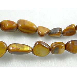 32 inches string of freshwater shell beads, freeform, bronze, about 5-8mm wide, 7-11mm length, 120pcs per st [SHECF17]