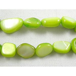 32 inches string of freshwater shell beads, freeform, olive, about 5-8mm wide, 7-11mm length, 120pcs per st [SHECF29]