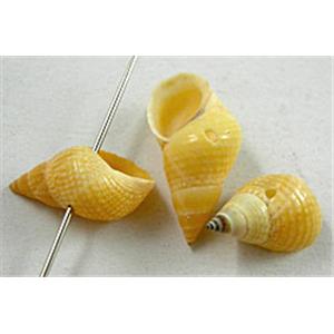 Conch beads, yellow, 8mm dia, 16-20mm length, approx 2000pcs [SHECH04]