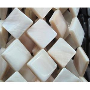 Fresh water shell bead, square, approx 12x12mm [SHEER086]