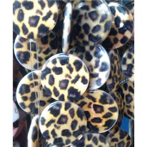 graphical Shell Beads, flat round, 30mm dia, 13pcs per st [SHEGR22-30MM]