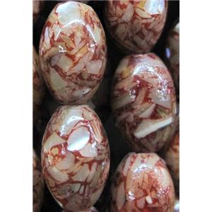 mother of pearl bead, oval, approx 8x13mm [SHEMP04]