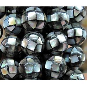 mother of pearl bead, round, 10mm dia [SHEMP15]