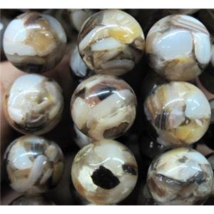 mother of pearl bead, round, 10mm dia [SHEMP17]