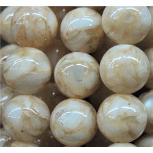 mother of pearl bead, round, 10mm dia [SHEMP27]