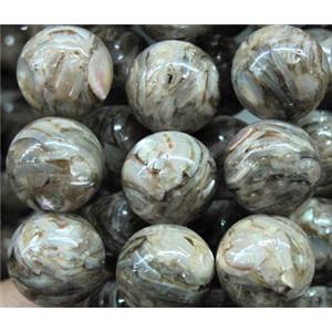 mother of pearl bead, round, 10mm dia [SHEMP31]