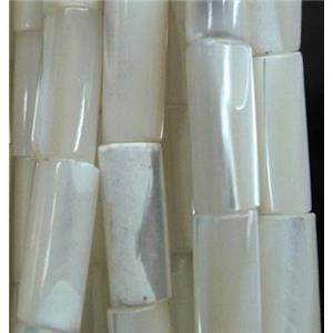 White MOP Shell Tube Beads Column, approx 6x14mm [SHEMP33]