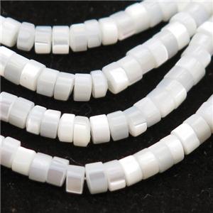 white mother of pearl bead, heishi, approx 4mm [SHEMP47-4MM]