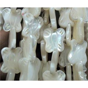 white mother of pearl bead, butterfly, approx 12x16mm [SHEMP50]