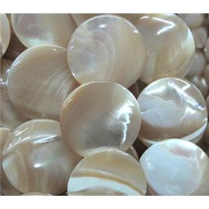 mother of pearl bead, flat round, approx 15mm [SHEMP62-15MM]