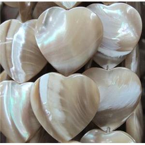 mother of pearl bead, heart, approx 20mm dia [SHEMP71-20MM]