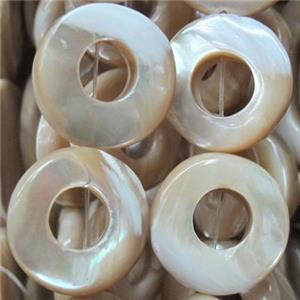 mother of pearl bead, ring, approx 20mm dia [SHEMP73-20MM]
