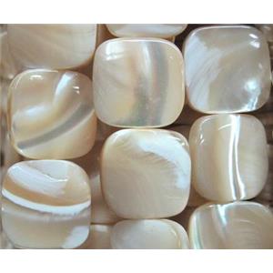 mother of pearl bead, square, approx 14x14mm [SHEMP85]