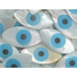 Mother of Pearl, oval, evil eye, approx 15x30mm [SHEMP99-15X30MM]