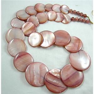 17 inches of freshwater shell necklace, big beads: 30mm dia, small:5.5mm dia [SHENK01C14]
