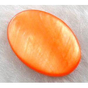 freshwater shell beads, flat-ovel, dyed, orange, 15x20mm, 20pcs per st [SHEOV01C06]