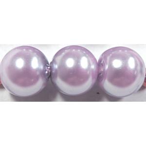 Pearlized Shell Beads, round, lavender, 14mm dia, 27pcs per st [SHEPL01C03-14MM]