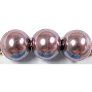 Pearlized Shell Beads, round, purple, 12mm dia, 31pcs per st [SHEPL01C05-12MM]